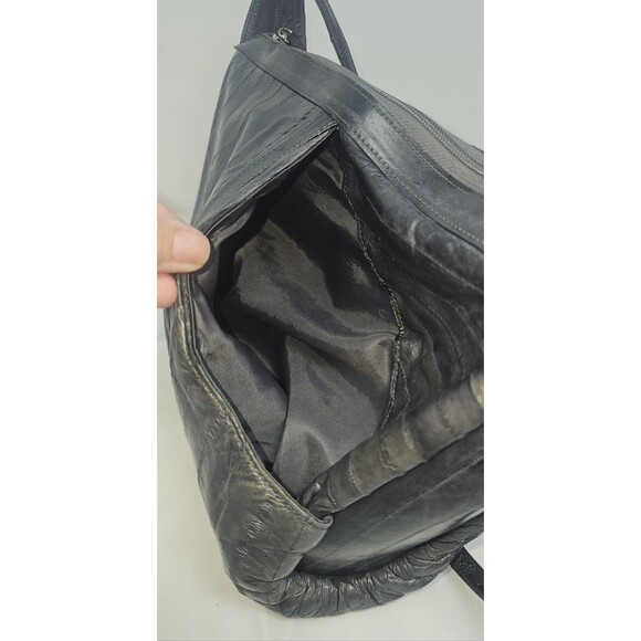 Vtg Lee Sands Genuine Eel Skin Gray Crossbody Purse 90s Classic Pocket Old Money - Picture 15 of 15